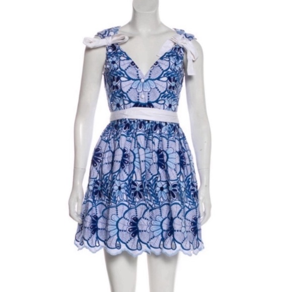 NWT RARE Alexis blue embroidered cocktail dress XS - Picture 4 of 8